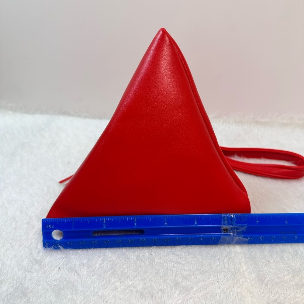 Bold Red Triangular Wristlet With Zipper Closure - image 3